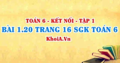 Bài 1.20 trang 16 SGK Toán 6 tập 1 Kết nối tri thức